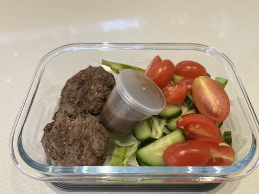 Beef Patty and Salad